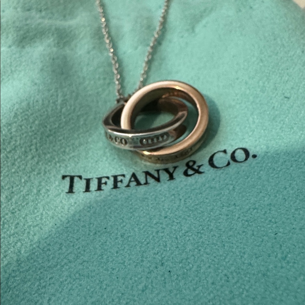 Tiffany & Co. Silver and Rubedo Rose Gold 1837 Interlocking Pendant - Picture 2 of 13
